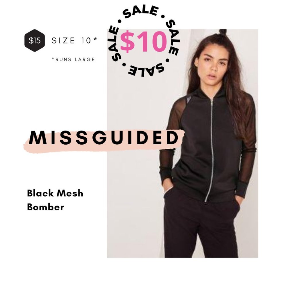 Missguided Mesh Raglan Sleeve Bomber